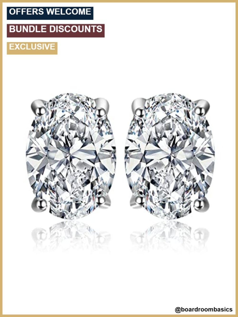 Oval Cut 2ct Moissanite Solitaire Stud Earrings 925 Sterling Silver 14k Gold
